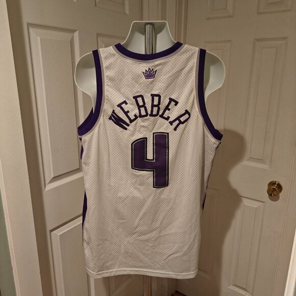 Vintage Nike Sacramento Kings Chris Webber Jersey #4 Men's XL NBA White Purple - Picture 9 of 14